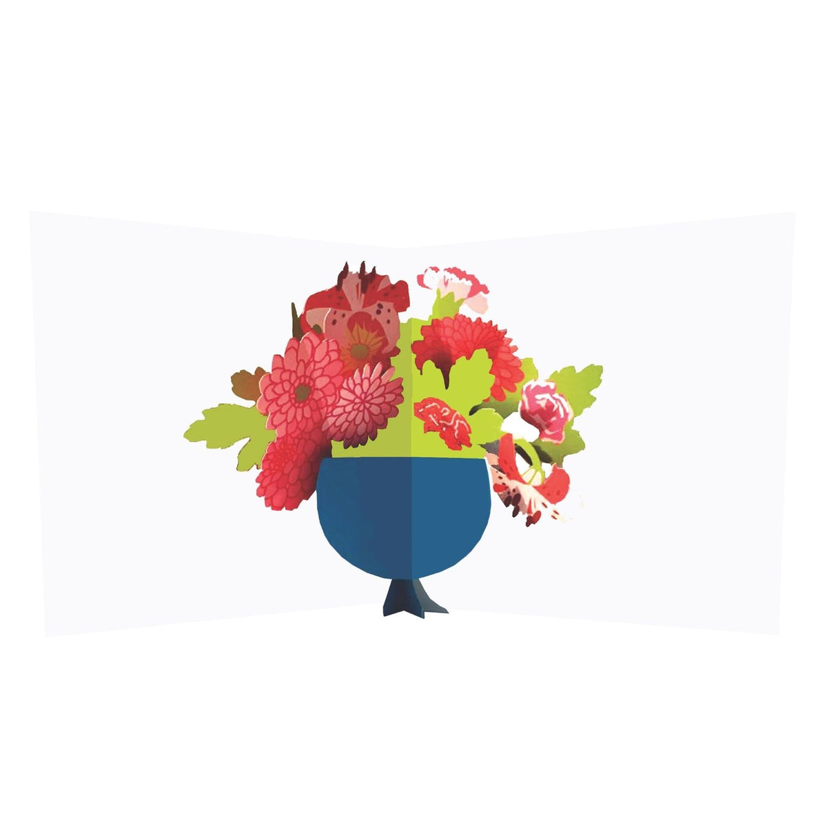 2toTango 3D Pop Up Card Red Floral Bouquet Greeting Card Any Occasion