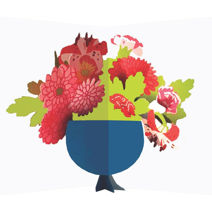 2toTango 3D Pop Up Card Red Floral Bouquet Greeting Card Any Occasion