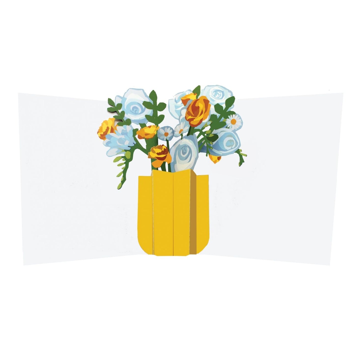 2toTango 3D Pop Up Card Yellow Floral Bouquet Greeting Card Any Occasion