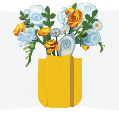 2toTango 3D Pop Up Card Yellow Floral Bouquet Greeting Card Any Occasion
