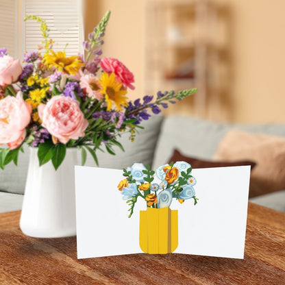 2toTango 3D Pop Up Card Yellow Floral Bouquet Greeting Card Any Occasion