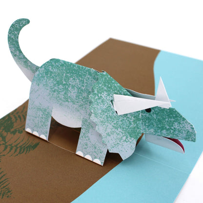 2toTango 3D Pop Up Card Triceratops Dinosaur Greeting Card Any Occasion