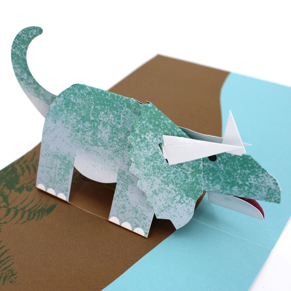 2toTango 3D Pop Up Card Triceratops Dinosaur Greeting Card Any Occasion