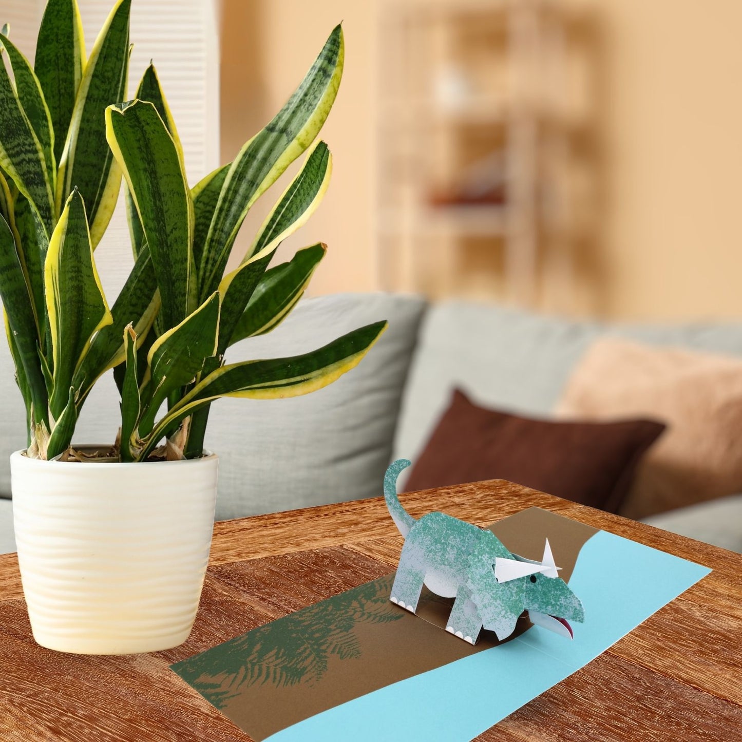 2toTango 3D Pop Up Card Triceratops Dinosaur Greeting Card Any Occasion