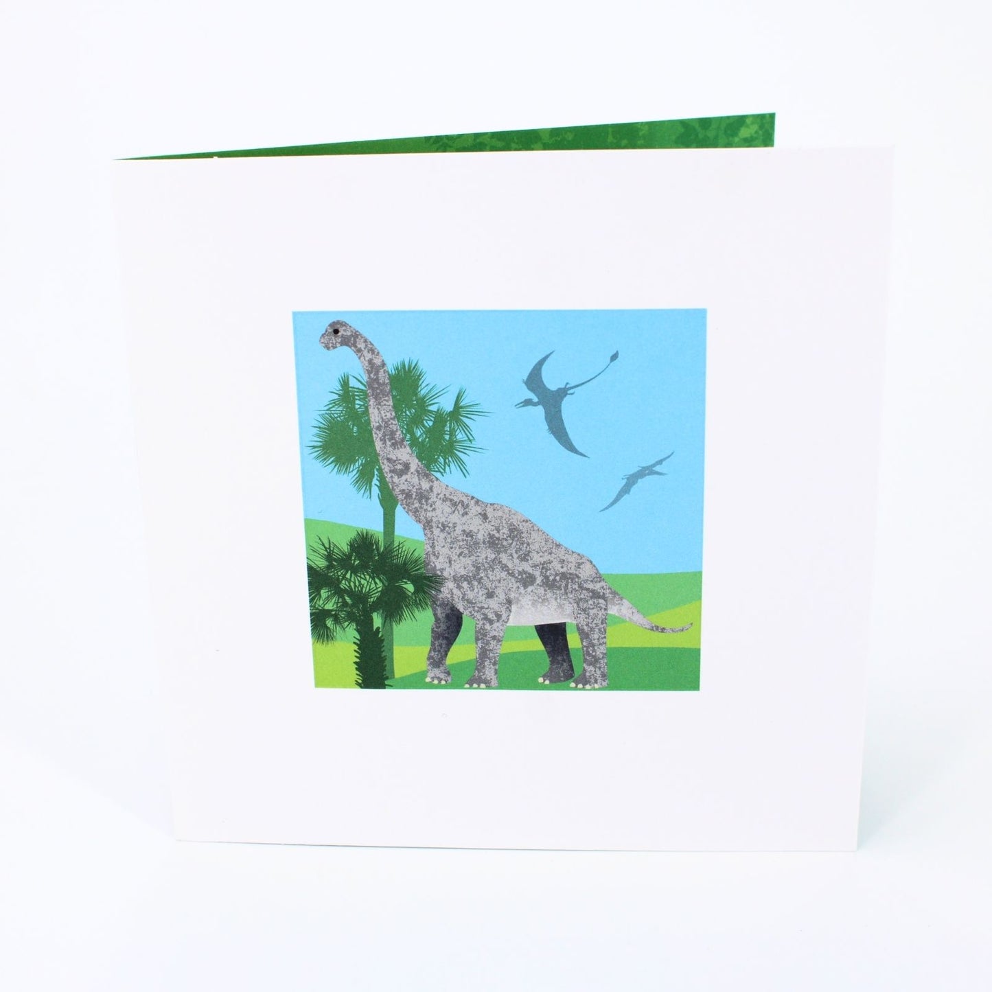 2toTango 3D Pop Up Card Green Brachiosaurus Dinosaur Greeting Card Any Occasion