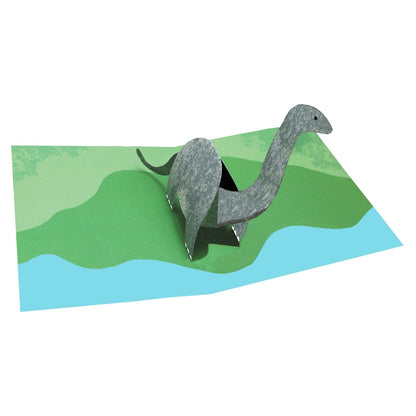 2toTango 3D Pop Up Card Green Brachiosaurus Dinosaur Greeting Card Any Occasion