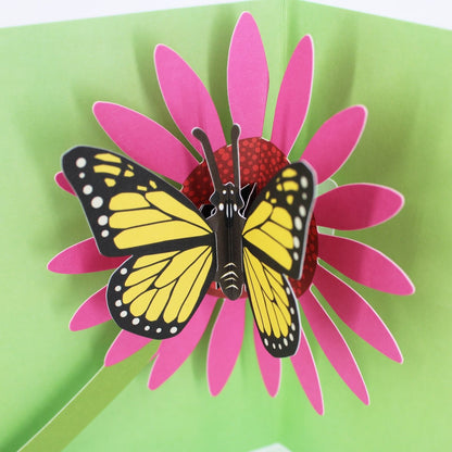 2toTango 3D Pop Up Card Butterfly On A Flower Greeting Card Any Occasion