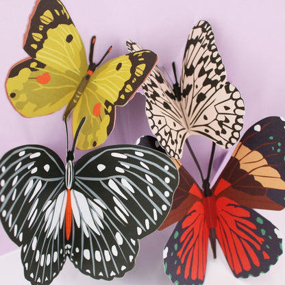2toTango 3D Pop Up Card Colourful Butterflies Greeting Card Any Occasion