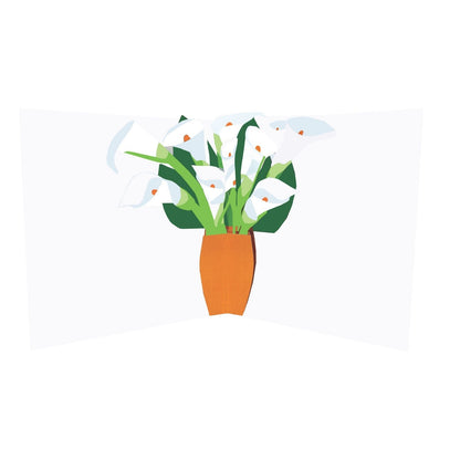 2toTango 3D Pop Up Card White Lillies Greeting Card Any Occasion