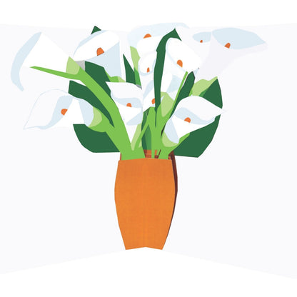 2toTango 3D Pop Up Card White Lillies Greeting Card Any Occasion