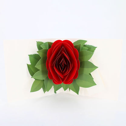 2toTango 3D Pop Up Card Single Red Rose Greeting Card Any Occasion