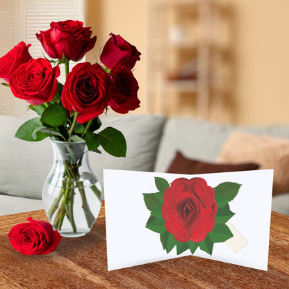 2toTango 3D Pop Up Card Single Red Rose Greeting Card Any Occasion