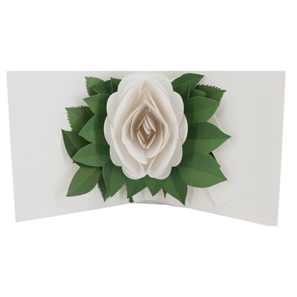 2toTango 3D Pop Up Card Single White Rose Greeting Card Any Occasion