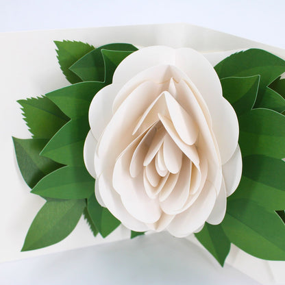 2toTango 3D Pop Up Card Single White Rose Greeting Card Any Occasion