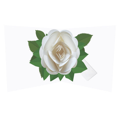2toTango 3D Pop Up Card Single White Rose Greeting Card Any Occasion