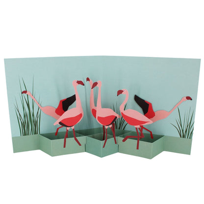 2toTango 3D Pop Up Card Pink Flamingos Greeting Card Any Occasion