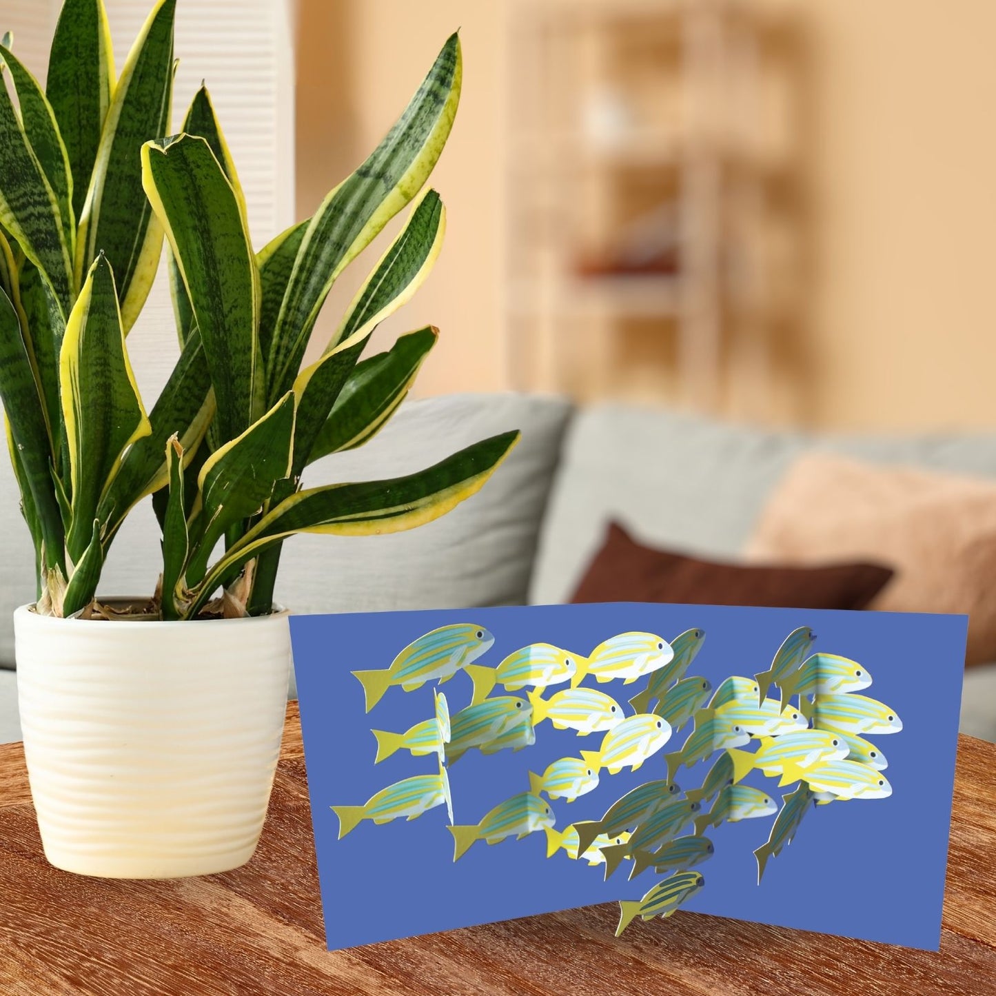 2toTango 3D Pop Up Card School Of Fish Greeting Card Any Occasion