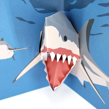 2toTango 3D Pop Up Card Biting Shark Greeting Card Any Occasion