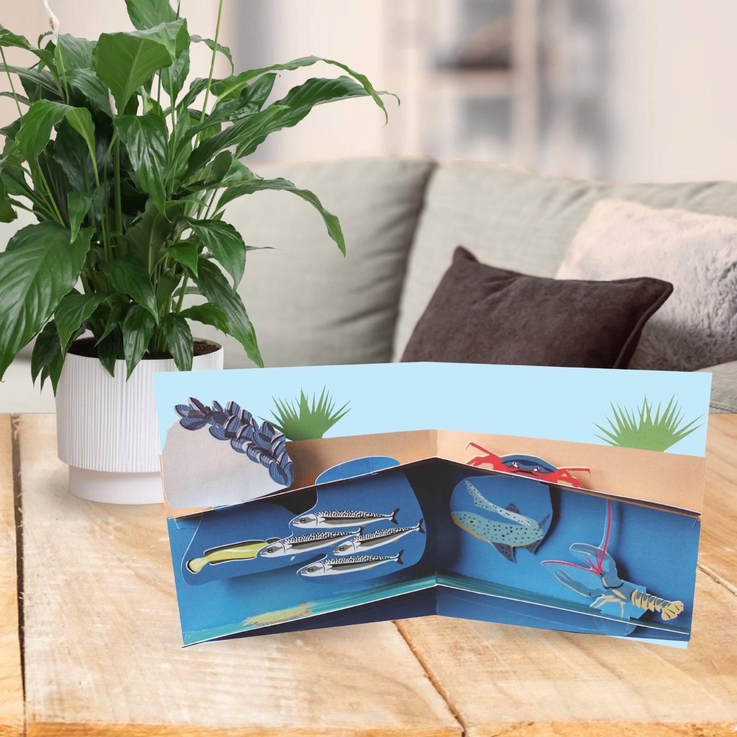 2toTango 3D Pop Up Card Shoreline View Greeting Card Any Occasion