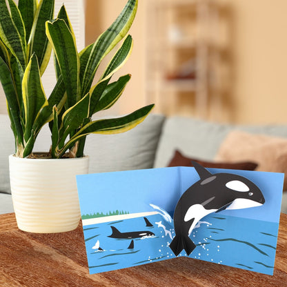 2toTango 3D Pop Up Card Killer Whale Greeting Card Any Occasion