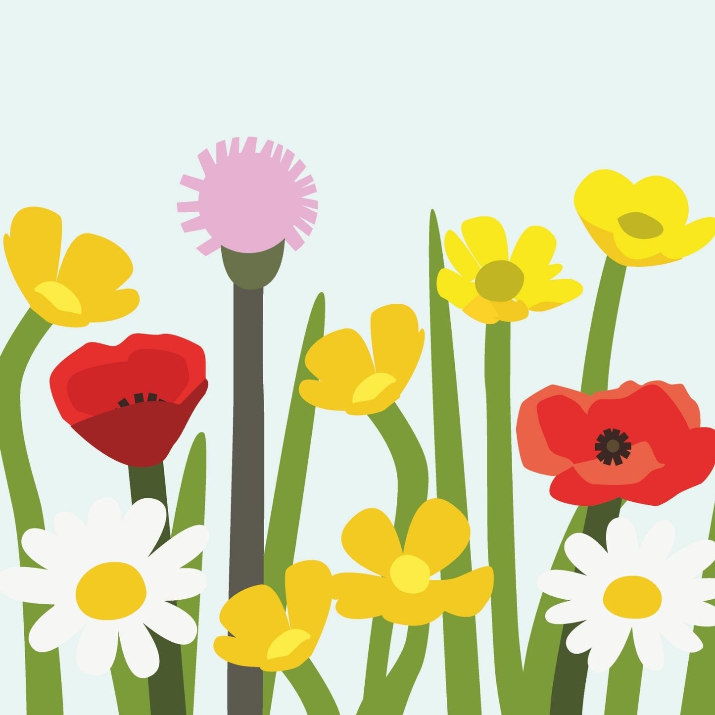 2toTango 3D Pop Up Card Mixed Wild Flowers Greeting Card Any Occasion