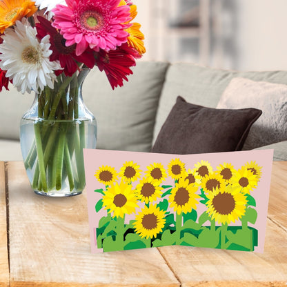 2toTango 3D Pop Up Card Yellow Sunflowers Greeting Card Any Occasion