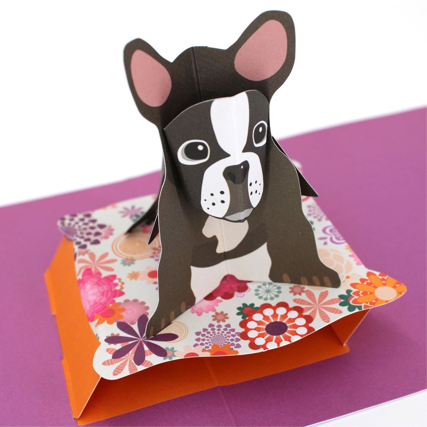 2toTango 3D Pop Up Card Cute French Bulldog Greeting Card Any Occasion