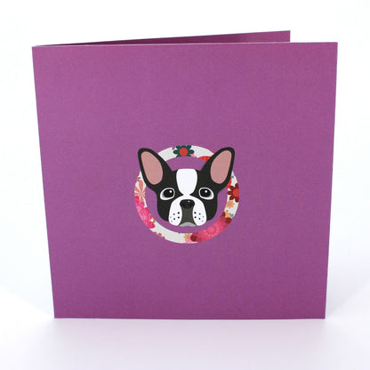 2toTango 3D Pop Up Card Cute French Bulldog Greeting Card Any Occasion