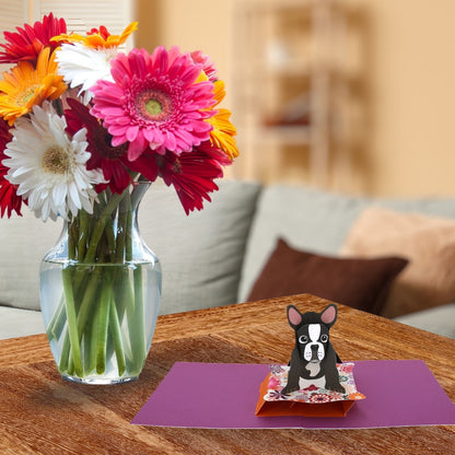 2toTango 3D Pop Up Card Cute French Bulldog Greeting Card Any Occasion