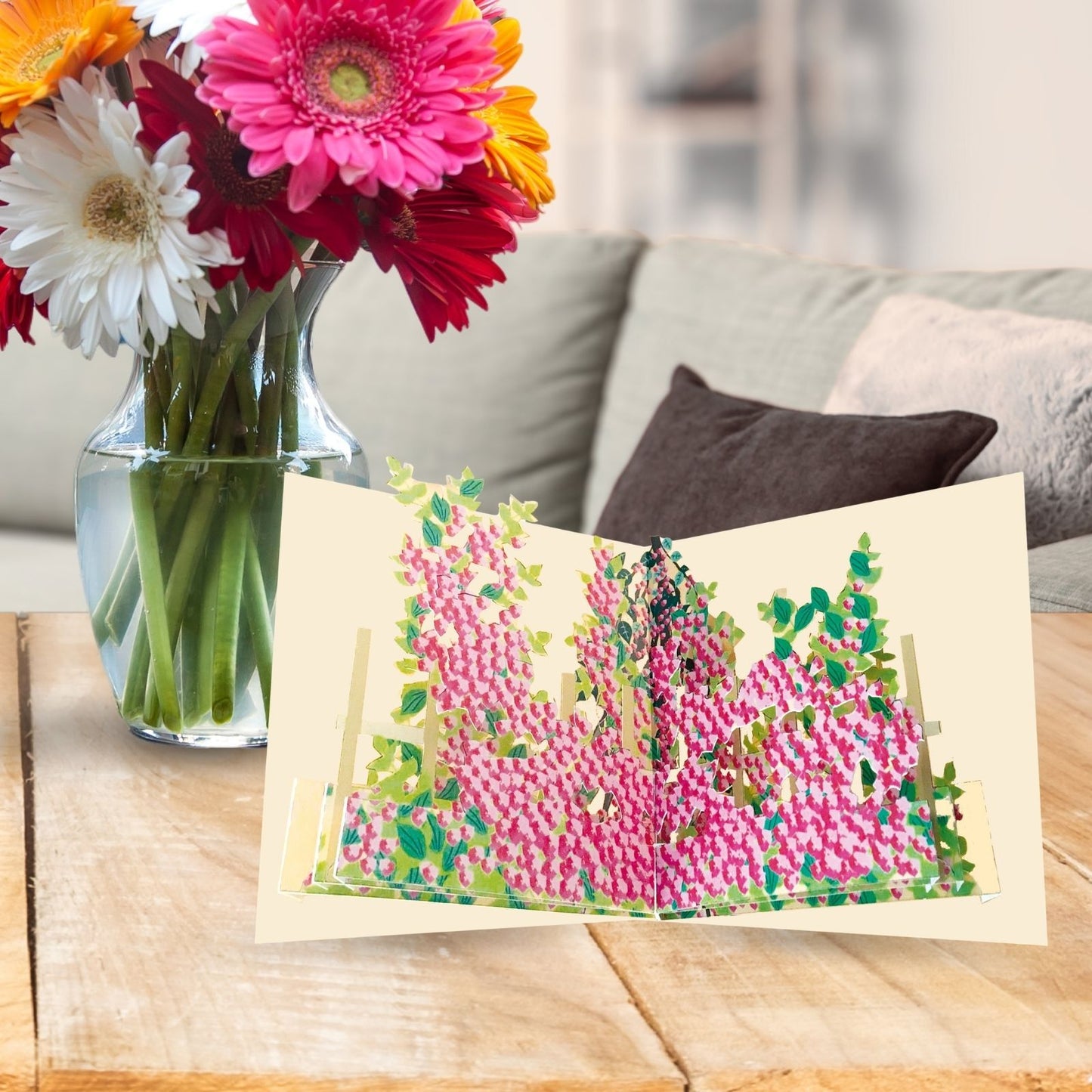 2toTango 3D Pop Up Card Flowering Bougainvillea Plant Greeting Card Any Occasion