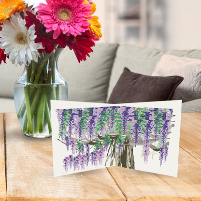 2toTango 3D Pop Up Card Flowering Wisteria Greeting Card Any Occasion