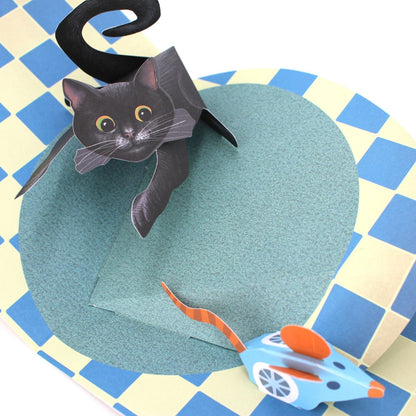 2toTango 3D Pop Up Card Cat & Mouse Greeting Card Any Occasion