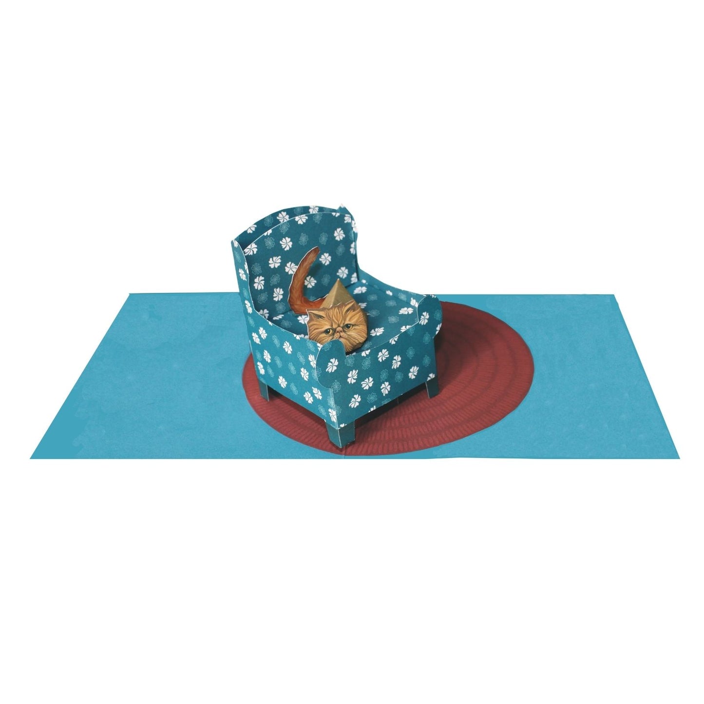 2toTango 3D Pop Up Card Cat Sat In Armchair Greeting Card Any Occasion