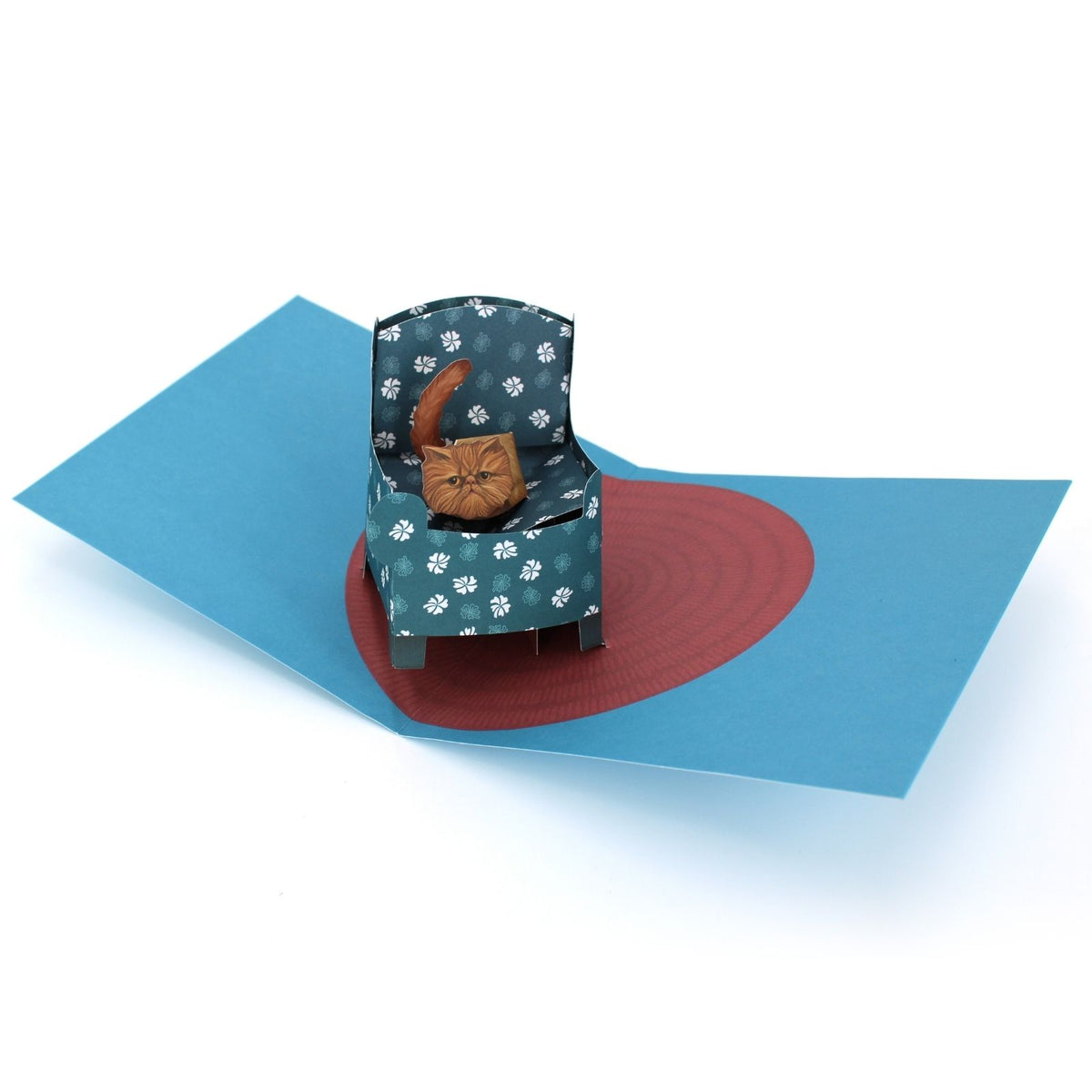 2toTango 3D Pop Up Card Cat Sat In Armchair Greeting Card Any Occasion