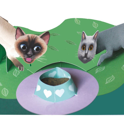 2toTango 3D Pop Up Card Two Cats Greeting Card Any Occasion