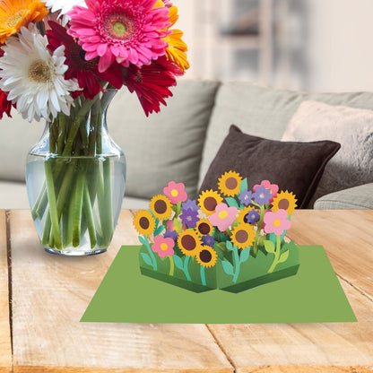2toTango 3D Pop Up Card Sunflower Meadow Greeting Card Any Occasion