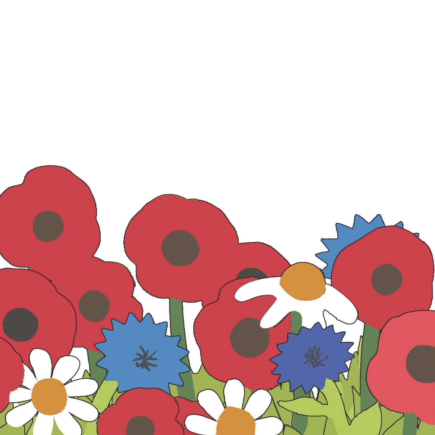 2toTango 3D Pop Up Card Red Poppies Meadow Greeting Card Any Occasion