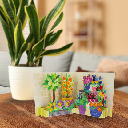2toTango 3D Pop Up Card Potted Garden Greeting Card Any Occasion