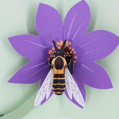 2toTango 3D Pop Up Card Bee On A Flower Greeting Card Any Occasion