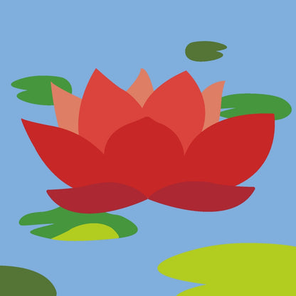 2toTango 3D Pop Up Card Red Water Lilies Greeting Card Any Occasion