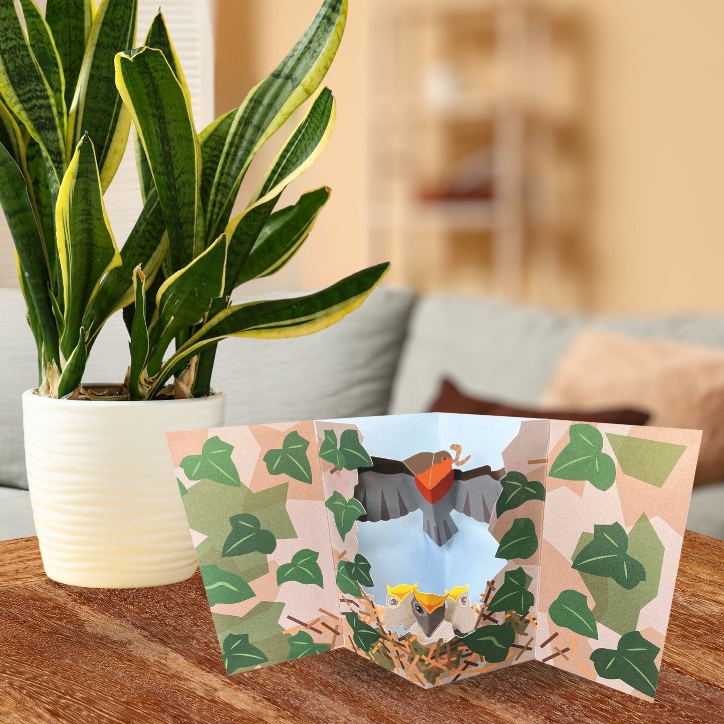 2toTango 3D Pop Up Card Robin Red Breast Greeting Card Any Occasion