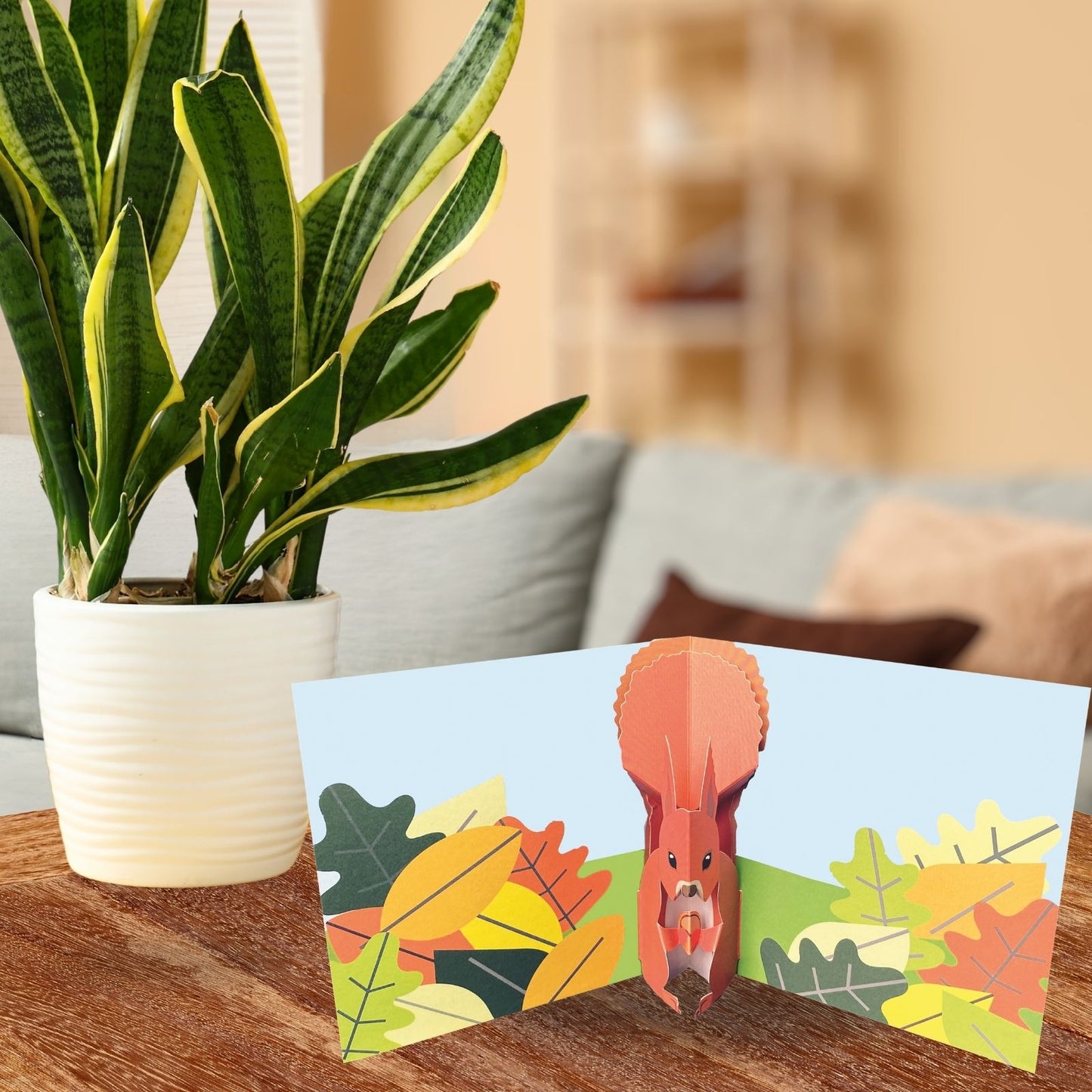 2toTango 3D Pop Up Card Red Squirrel Greeting Card Any Occasion