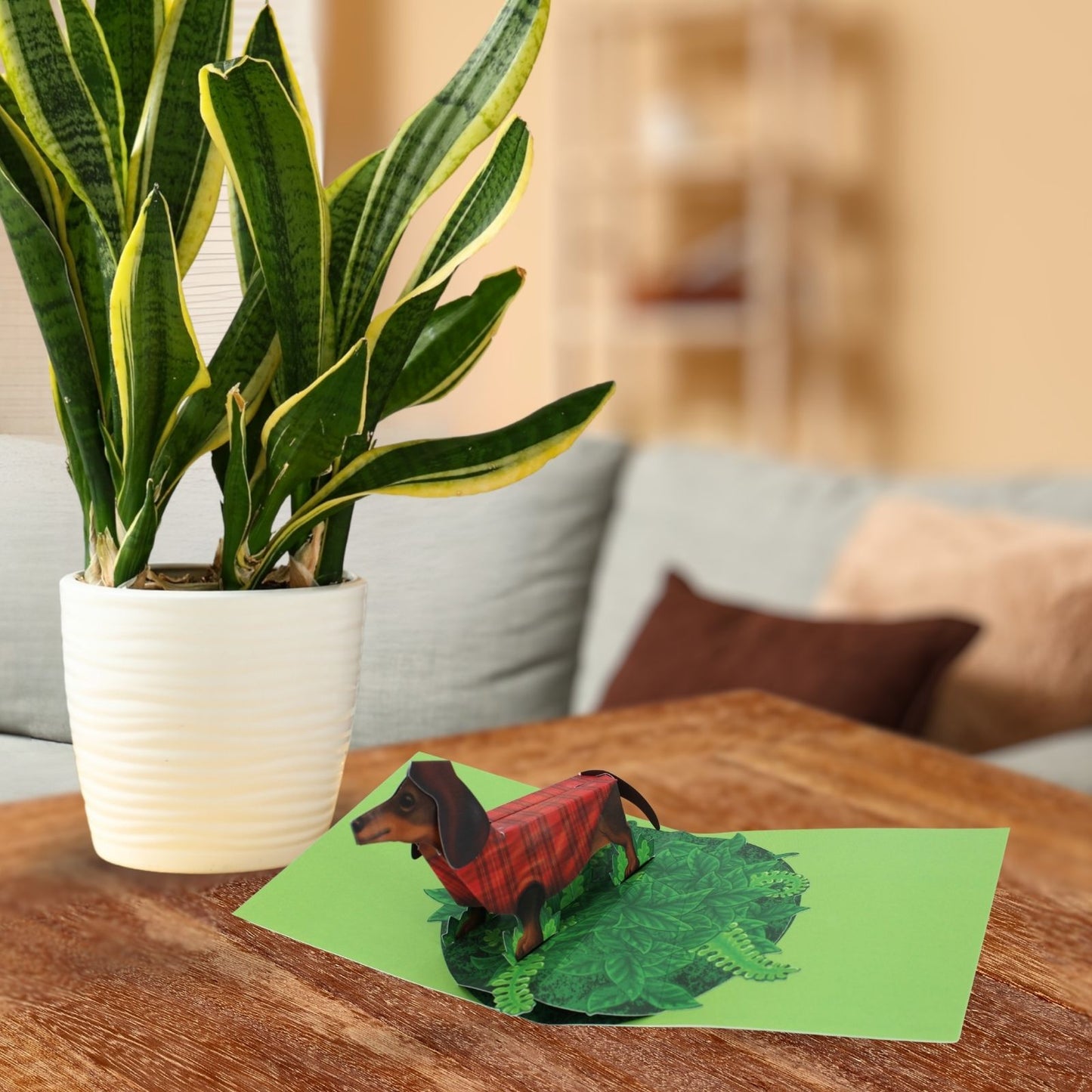 2toTango 3D Pop Up Card Cute Dachshund Dog Greeting Card Any Occasion