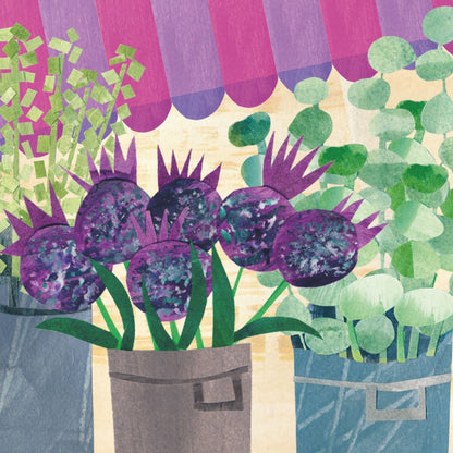 2toTango 3D Pop Up Card Purple Globe Thistles Greeting Card Any Occasion