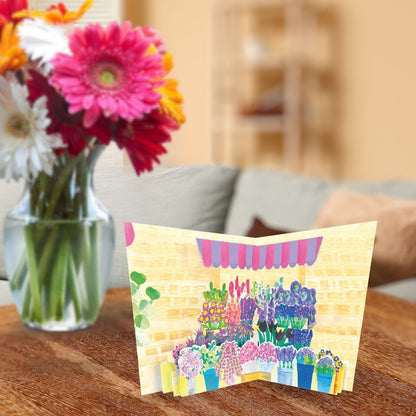 2toTango 3D Pop Up Card Purple Globe Thistles Greeting Card Any Occasion