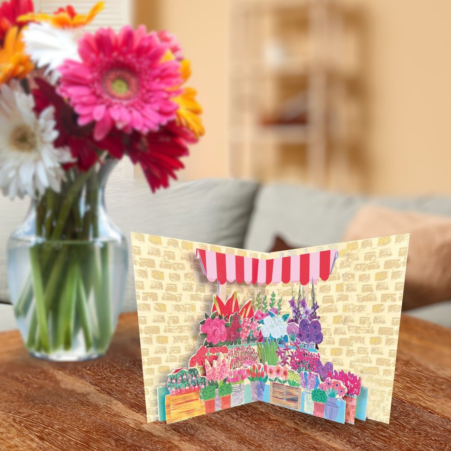 2toTango 3D Pop Up Card Potted Flowers Greeting Card Any Occasion