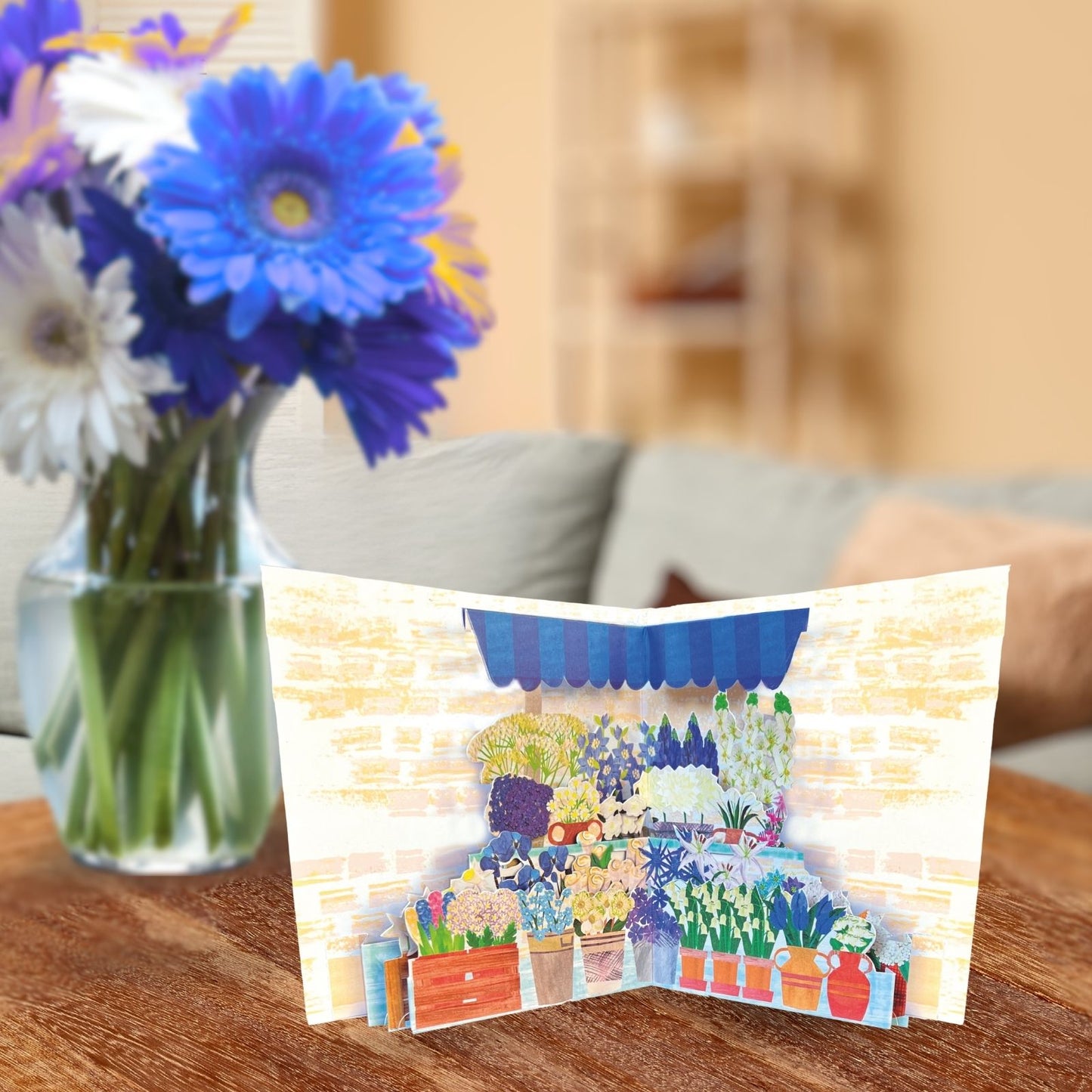 2toTango 3D Pop Up Card Potted Floral Scene Greeting Card Any Occasion