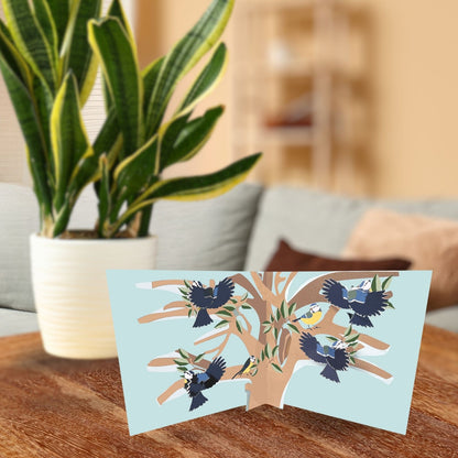 2toTango 3D Pop Up Card Blue Tits Greeting Card Any Occasion