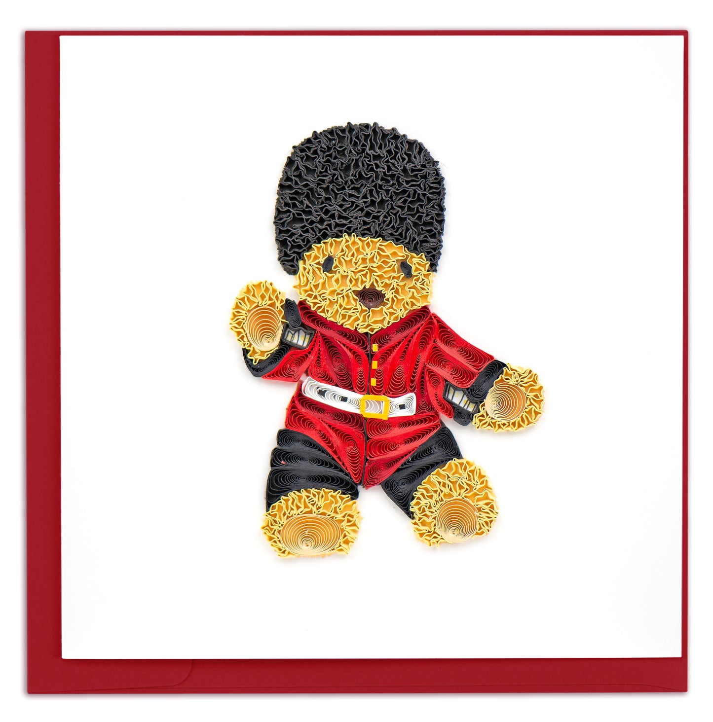 Quilling Huggable Herrington Bear Royal Guard Hand-Finished Art Greeting Card