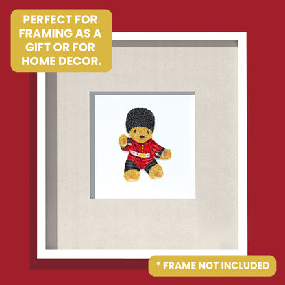 Quilling Huggable Herrington Bear Royal Guard Hand-Finished Art Greeting Card